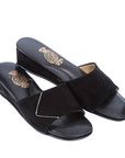 Black Suede Envelope Leash Model Women's Slippers