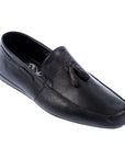 Black Leather Tasseled Home Type Men's Slippers