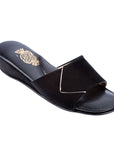 Black Suede Envelope Leash Model Women's Slippers