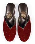Burgundy Suede Polka Dot Women's Slippers