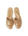 Powder Pearl Pin Collar Model Women's Slippers