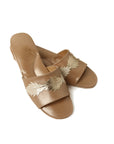 Powder Pearl Leaf Model Women's Slippers