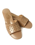 Powder Pearl Pin Collar Model Women's Slippers