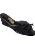 Black Suede Bow Women's Slippers