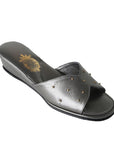 Bronze Leather Pin Women's Slippers