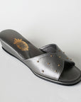 Bronze Leather Pin Women's Slippers