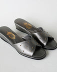 Bronze Leather Pin Women's Slippers