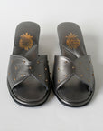 Bronze Leather Pin Women's Slippers