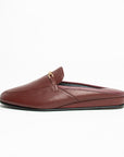 Burgundy Color Gold Chain Women's Slippers