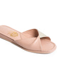 Powder Beige Twist Model Women's Slippers