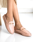 Powder Buckle Zero Heel Women's Slippers