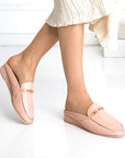Powder Buckle Zero Heel Women's Slippers