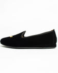 Black Velvet Yellow Anchor Women's Loafer Slippers