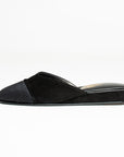 Black Suede Black Draped Women's Slippers