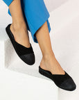 Black Suede Black Draped Women's Slippers