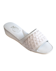 White Mother of Pearl Double Knitted Women's Slippers