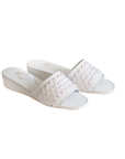 White Mother of Pearl Double Knitted Women's Slippers