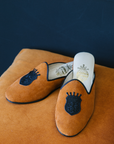 Orange Suede Embroidered Women's Slippers